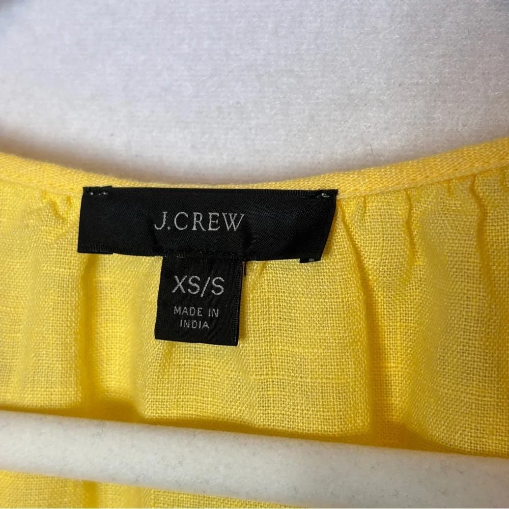 J. Crew 100% Linen Tiered Butter Yellow Dress Size Small XSmall - Picture 14 of 14